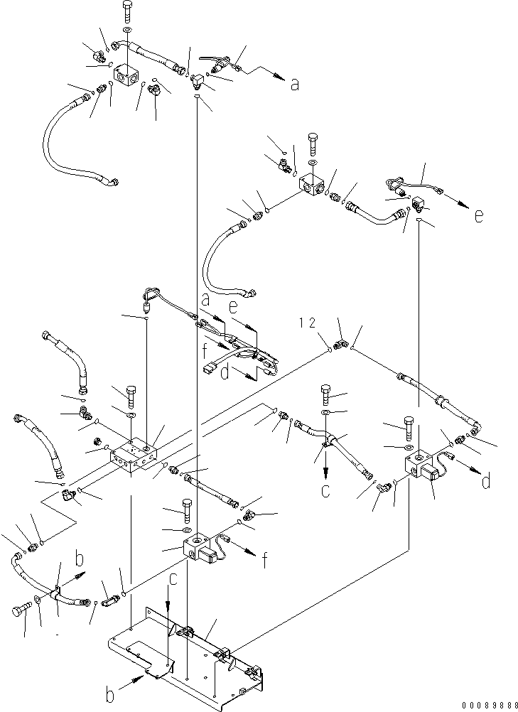 Komatsu parts book diagram for HD785-7 S/N 7001-8172: ABS/ASR CHASSIS (VALVE) (1/2)(#8019-)