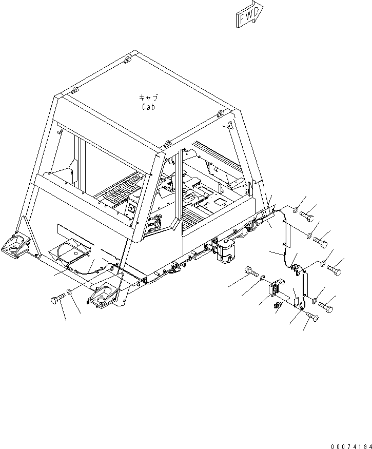 Komatsu parts book diagram for HD785-7 S/N 7001-8172: ENGINE SHUT DOWN(#7169-8038)