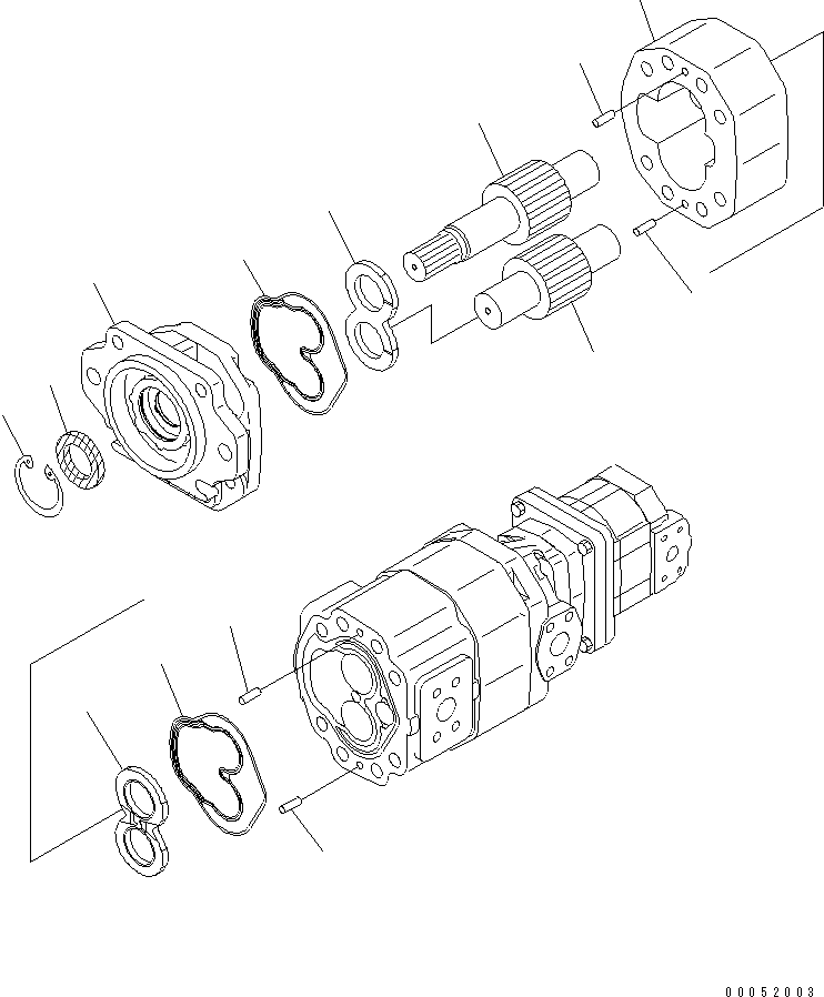 Komatsu parts book diagram for HD785-7 S/N 7001-8172: HYDRAULIC PUMP (1/3)(#7001-)