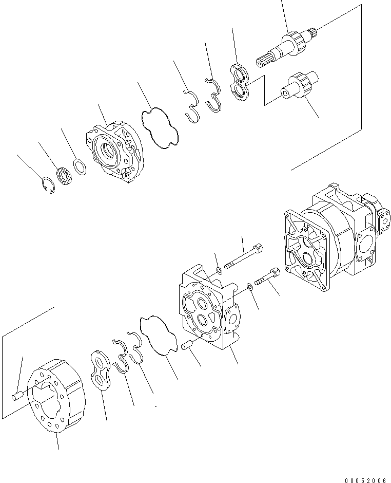 Komatsu parts book diagram for HD785-7 S/N 7001-8172: HYDRAULIC PUMP (1/3)(#7001-)