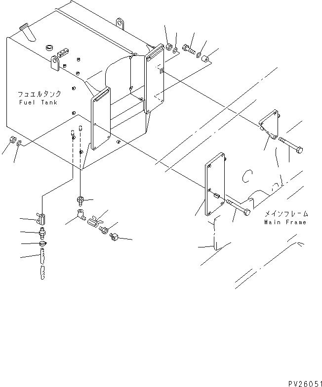 Komatsu parts book diagram for HD985-5 S/N 1021-UP: FUEL TANK (2/2)