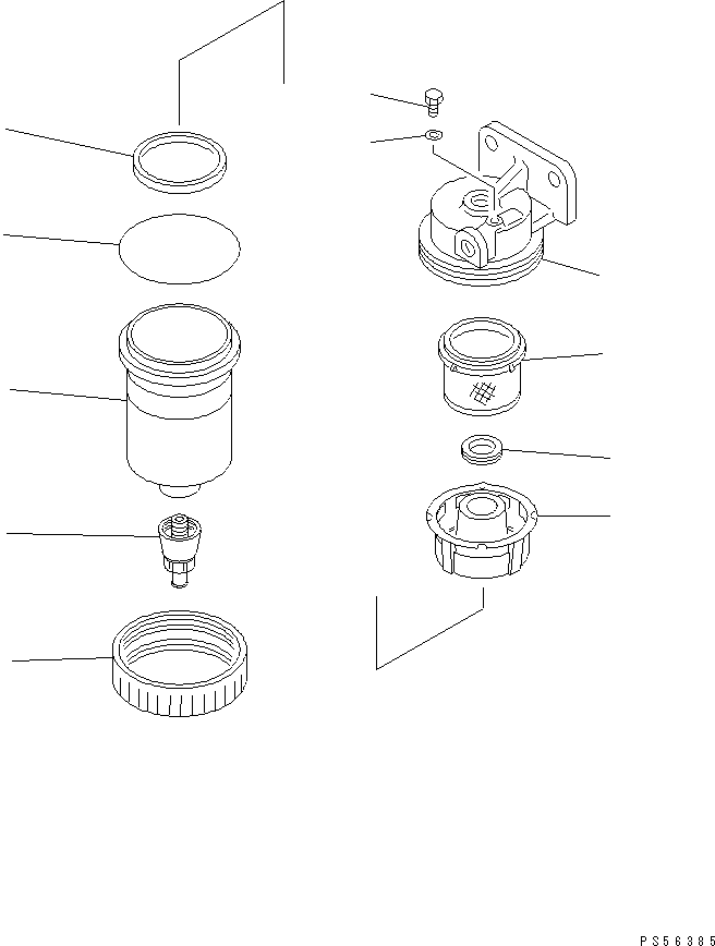 Komatsu parts book diagram for HD985-5 S/N 1021-UP: FUEL TANK (WATER SEPARTOR) (INNER PARTS)