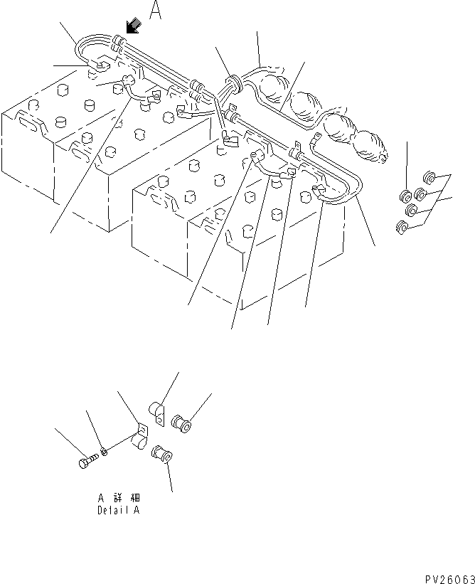 Komatsu parts book diagram for HD985-5 S/N 1021-UP: ELECTRICAL SYSTEM (4/7) (BATTERY CABLE)
