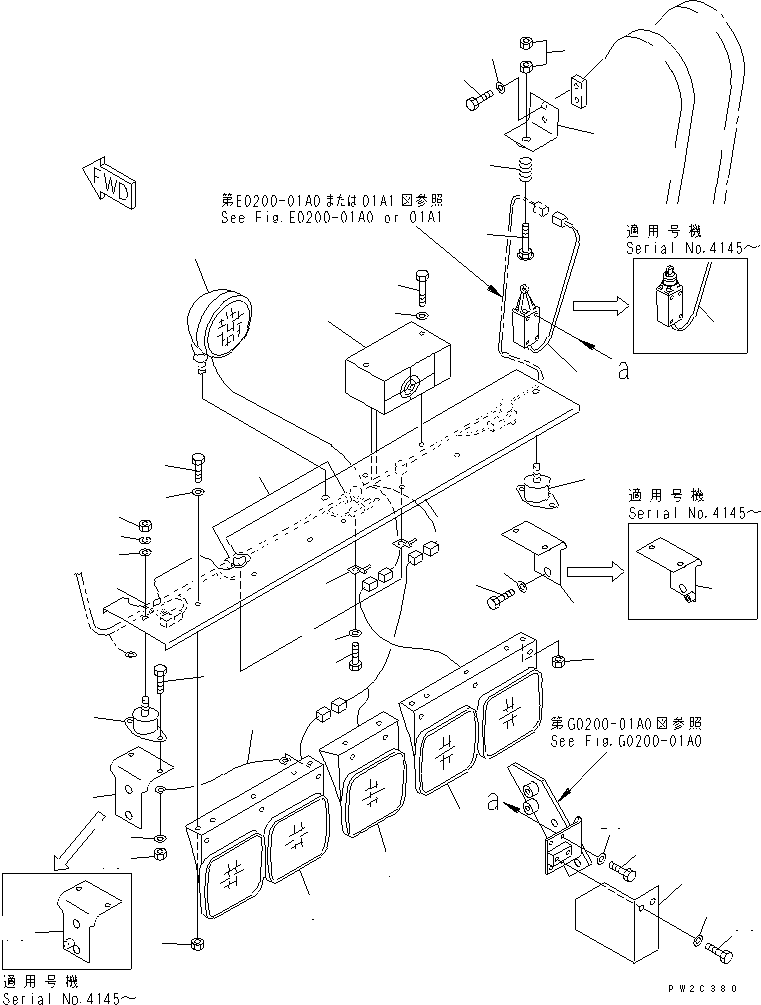 Komatsu parts book diagram for HD985-5 S/N 1021-UP: REAR LAMP