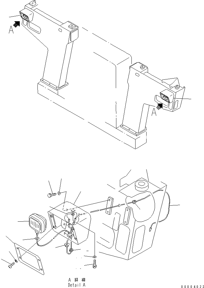 Komatsu parts book diagram for HD985-5 S/N 1021-UP: FOG LAMP(#1063-)