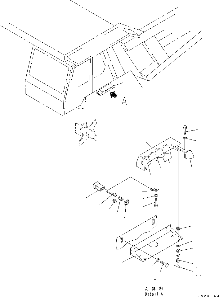Komatsu parts book diagram for HD985-5 S/N 1021-UP: PAYLOAD METER (LEFT SIDE) (WITHOUT ROPS GUARD)