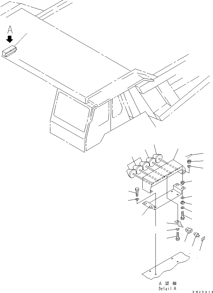 Komatsu parts book diagram for HD985-5 S/N 1021-UP: PAYLOAD METER (RIGHT SIDE) (WITH ROPS GUARD)(#1021-.)