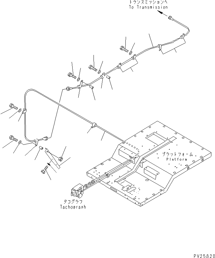 Komatsu parts book diagram for HD985-5 S/N 1021-UP: TACHO GRAPH CABLE (ELECTRICAL GOVERNOR)