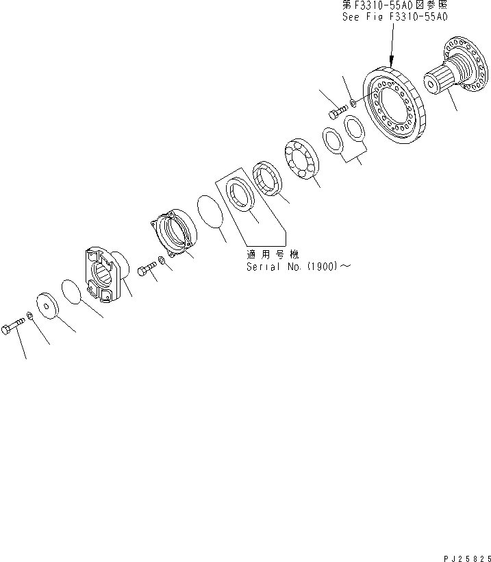 Komatsu parts book diagram for HD985-5 S/N 1021-UP: TORQUE CONVERTER (2/7) (INPUT SHAFT)