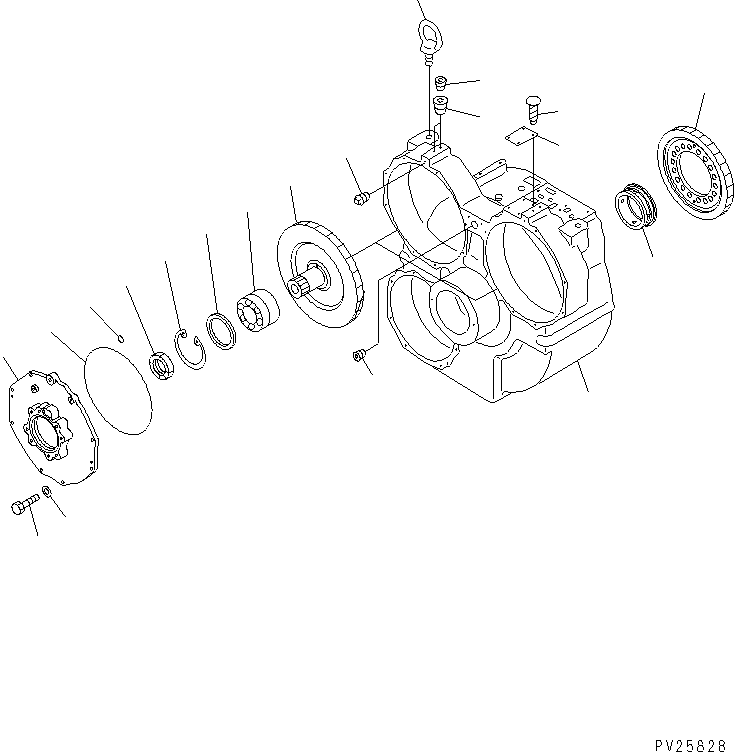 Komatsu parts book diagram for HD985-5 S/N 1021-UP: TORQUE CONVERTER (5/7) (POWER TAKE OFF)