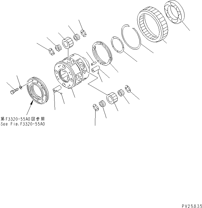 Komatsu parts book diagram for HD985-5 S/N 1021-UP: TRANSMISSION (4/8) (CARRIER) (1/3)