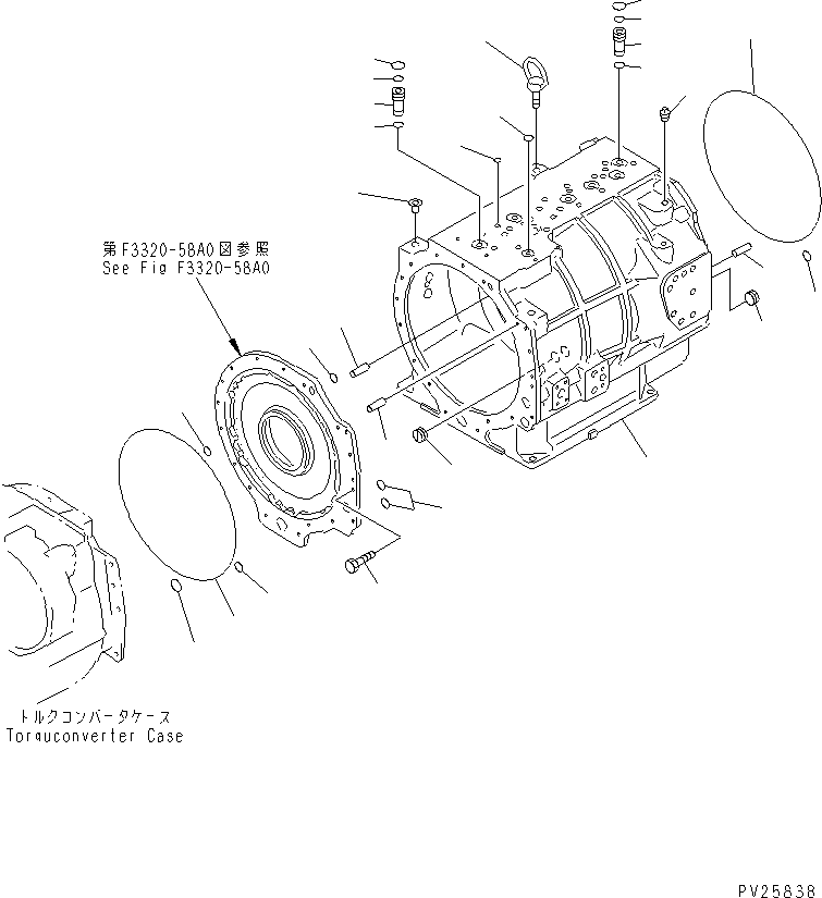 Komatsu parts book diagram for HD985-5 S/N 1021-UP: TRANSMISSION (7/8) (CASE)