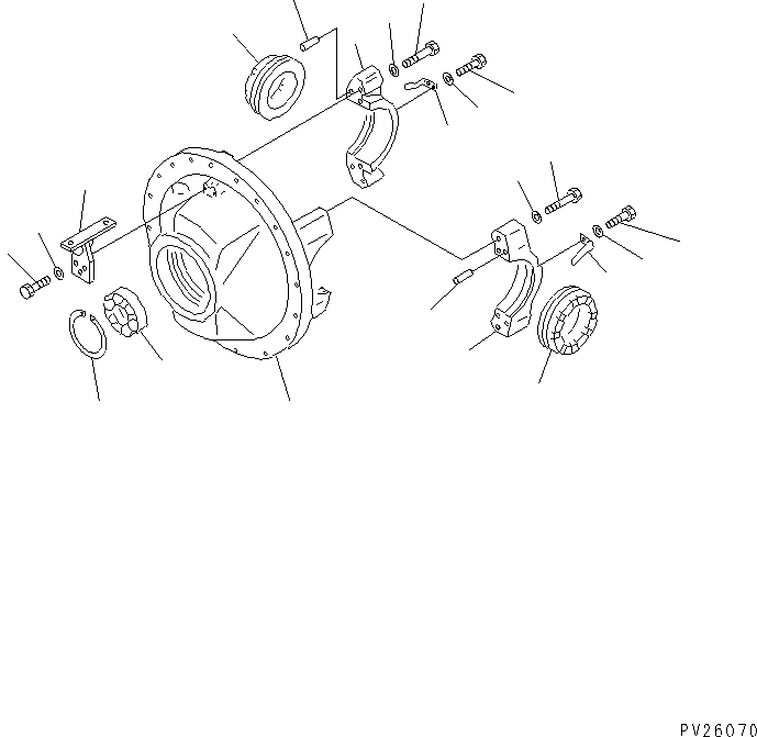 Komatsu parts book diagram for HD985-5 S/N 1021-UP: REAR DIFFERENTIAL (1/3)