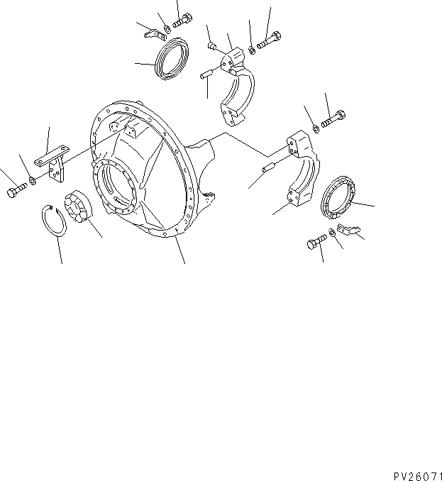 Komatsu parts book diagram for HD985-5 S/N 1021-UP: REAR DIFFERENTIAL (1/4) (WITH DIFFERENTIAL LOCK TYPE)