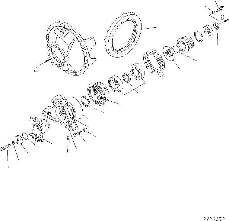 Komatsu parts book diagram for HD985-5 S/N 1021-UP: REAR DIFFERENTIAL (2/3)