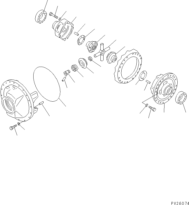 Komatsu parts book diagram for HD985-5 S/N 1021-UP: REAR DIFFERENTIAL (3/3)