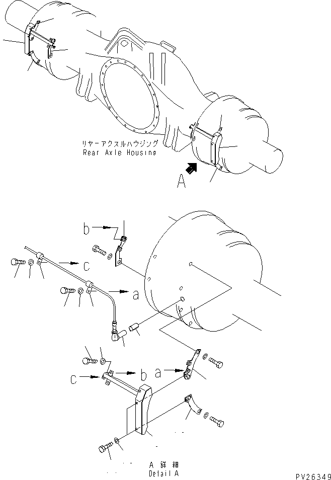 Komatsu parts book diagram for HD985-5 S/N 1021-UP: REAR BRAKE (2/2) (WITH ABS)