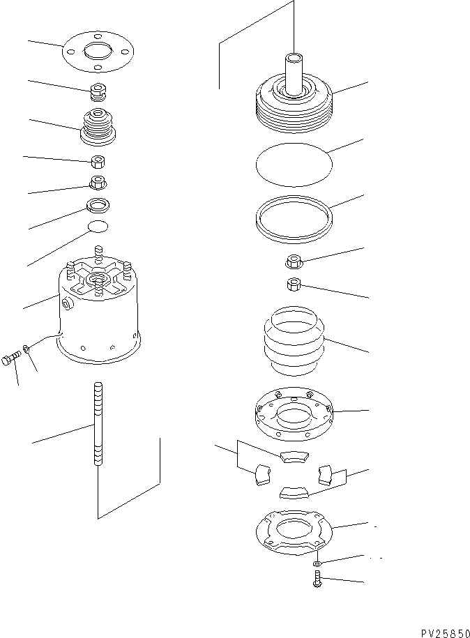 Komatsu parts book diagram for HD985-5 S/N 1021-UP: PARKING BRAKE (2/3) (SPRING CYLINDER)