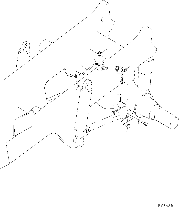 Komatsu parts book diagram for HD985-5 S/N 1021-UP: REAR LUBRICATION PIPING