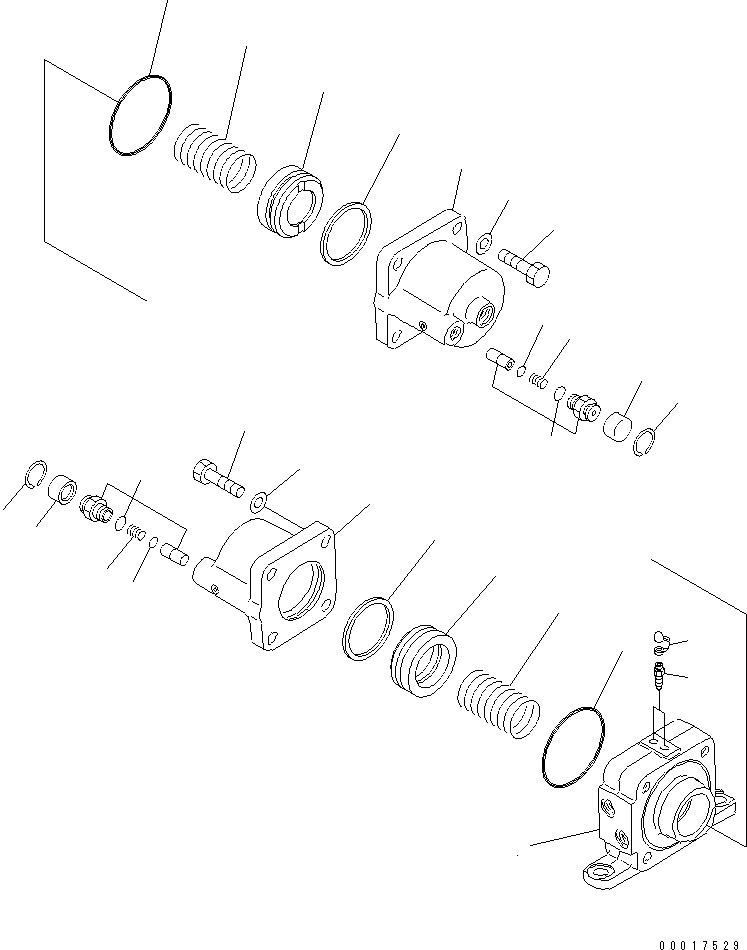 Komatsu parts book diagram for HD985-5 S/N 1021-UP: REAR BRAKE PIPING (SLACK ADJUSTER)(#1021-1054)