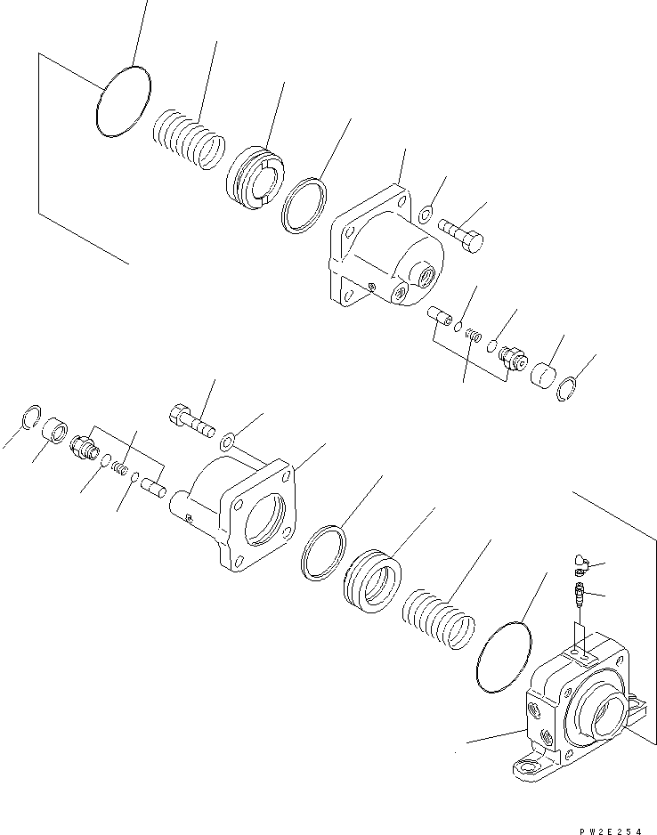 Komatsu parts book diagram for HD985-5 S/N 1021-UP: REAR BRAKE PIPING (SLACK ADJUSTER)(#1055-)