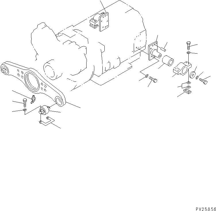 Komatsu parts book diagram for HD985-5 S/N 1021-UP: TRANSMISSION MOUNTING PARTS