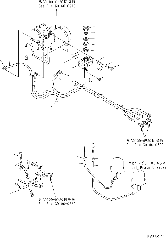 Komatsu parts book diagram for HD985-5 S/N 1021-UP: AIR TANK AND EQUIPMENT (DRY AIR TANK) (2/2)