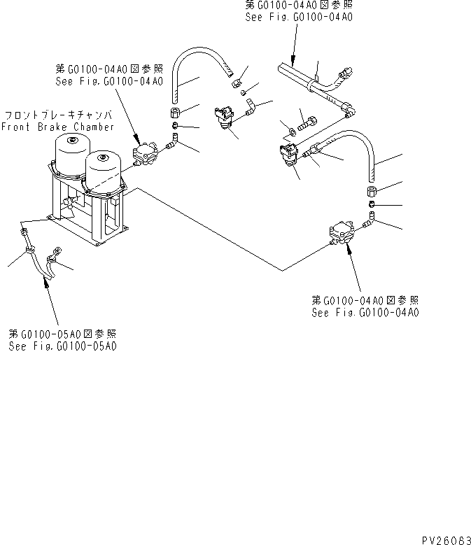 Komatsu parts book diagram for HD985-5 S/N 1021-UP: AIR TANK AND EQUIPMENT (AUTO DRAIN)