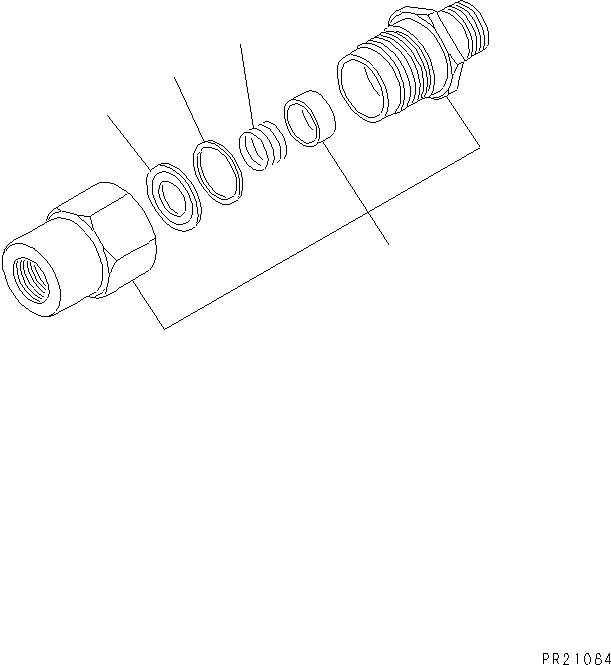 Komatsu parts book diagram for HD985-5 S/N 1021-UP: CHECK VALVE (RESERVOIR)