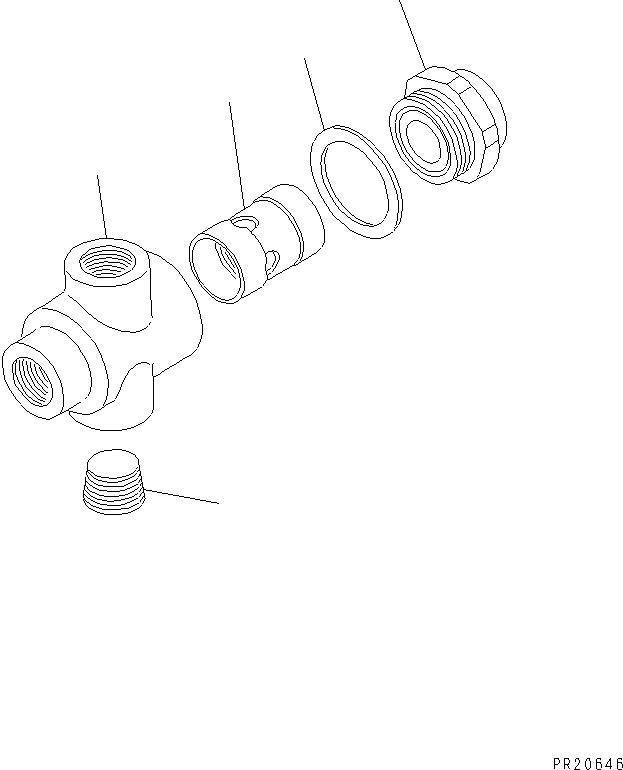 Komatsu parts book diagram for HD985-5 S/N 1021-UP: CHECK VALVE (RELAY VALVE AND PARKING VALVE)