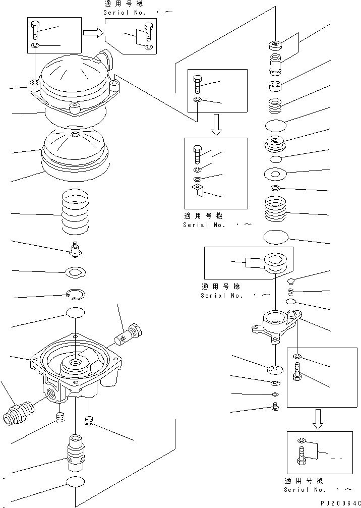 Komatsu parts book diagram for HD985-5 S/N 1021-UP: RELAY VALVE (WHEEL BRAKE)