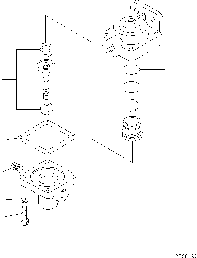 Komatsu parts book diagram for HD985-5 S/N 1021-UP: REDUCING VALVE (INNER PARTS)