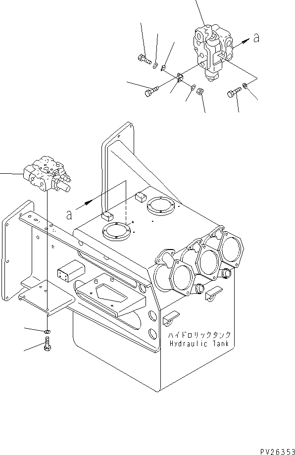 Komatsu parts book diagram for HD985-5 S/N 1021-UP: HYDRAULIC TANK AND VALVE (VALVE ASS'Y)