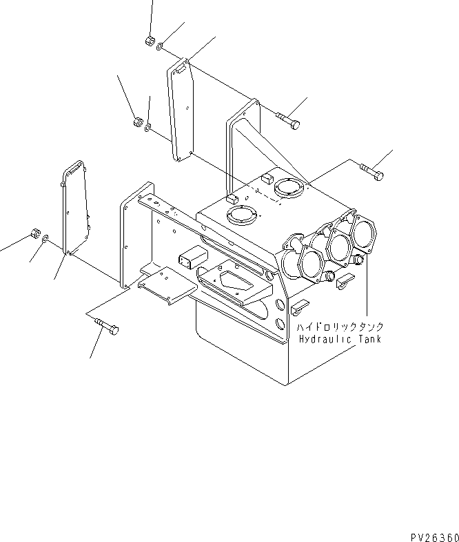 Komatsu parts book diagram for HD985-5 S/N 1021-UP: HYDRAULIC TANK AND VALVE (SUBLINE ASS'Y PARTS)