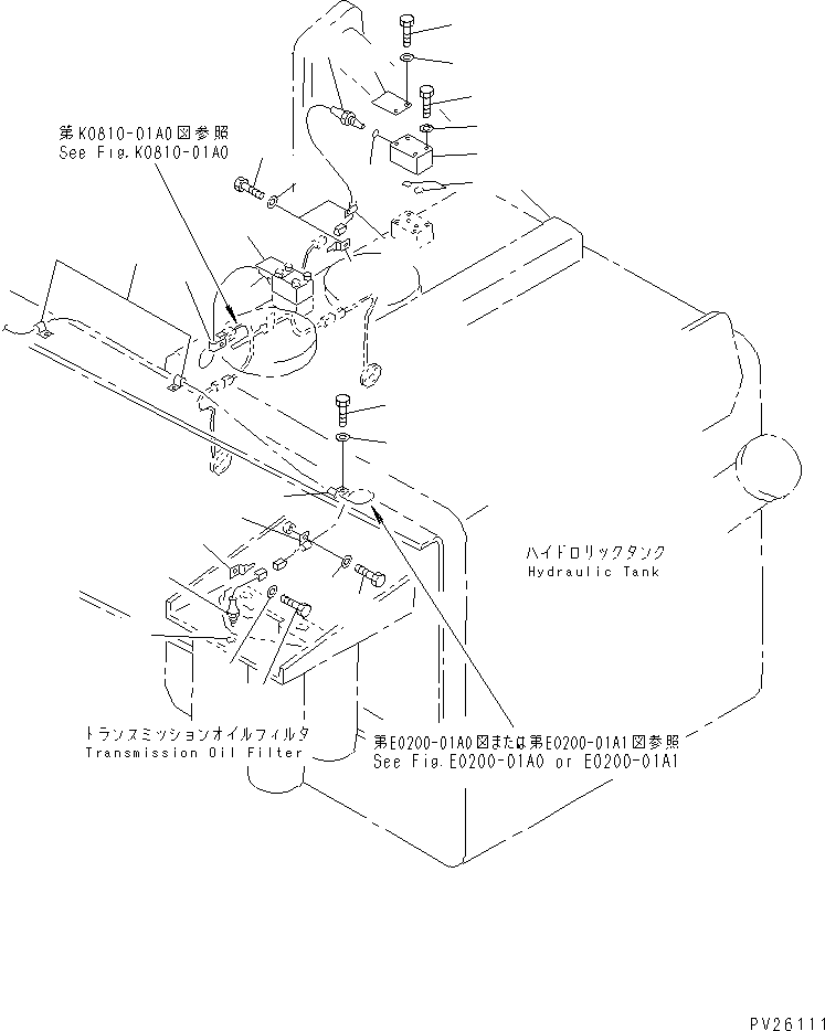 Komatsu parts book diagram for HD985-5 S/N 1021-UP: HYDRAULIC TANK SENSOR (PMC)