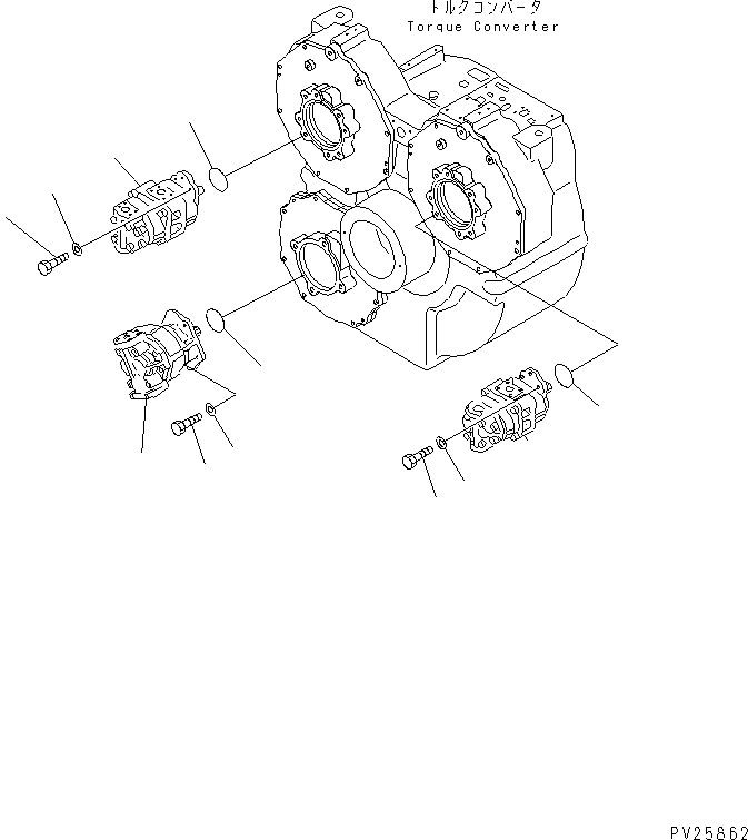 Komatsu parts book diagram for HD985-5 S/N 1021-UP: HYDRAULIC PUMP (1/2)