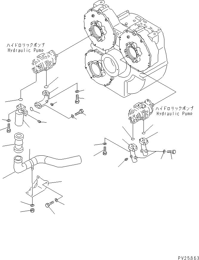 Komatsu parts book diagram for HD985-5 S/N 1021-UP: HYDRAULIC PUMP (2/2)