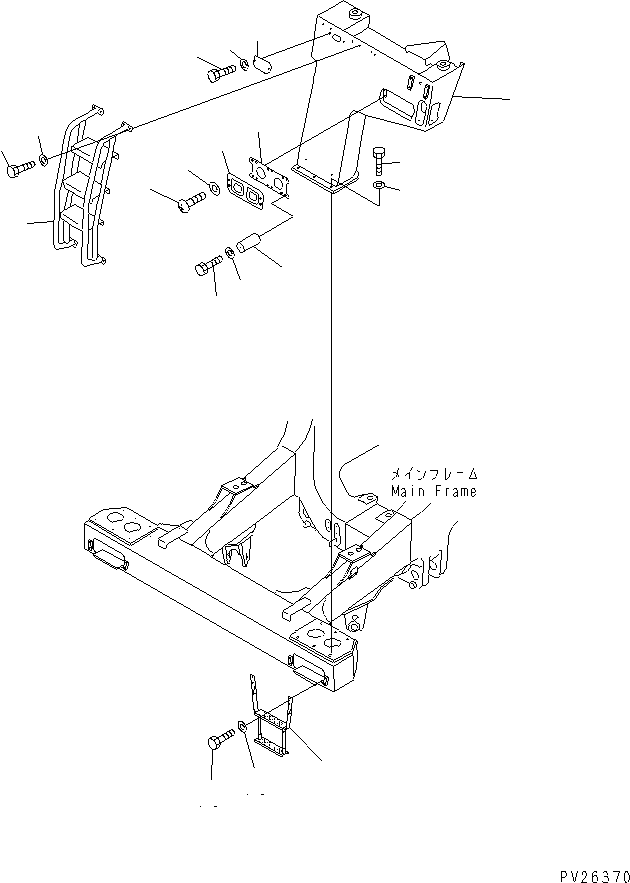 Komatsu parts book diagram for HD985-5 S/N 1021-UP: FRONT SUPPORT (SUPPORT L.H.) (FOG LAMP)