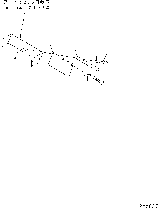 Komatsu parts book diagram for HD985-5 S/N 1021-UP: FRONT SUPPORT (SUPPORT L.H.) (INCLINED LADDER)