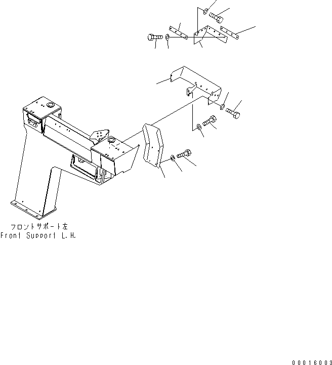 Komatsu parts book diagram for HD985-5 S/N 1021-UP: FRONT SUPPORT (COVER)