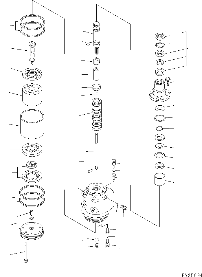 Komatsu parts book diagram for HD985-5 S/N 1021-UP: FRONT SUPPORT (STEERING VALVE) (1/2)
