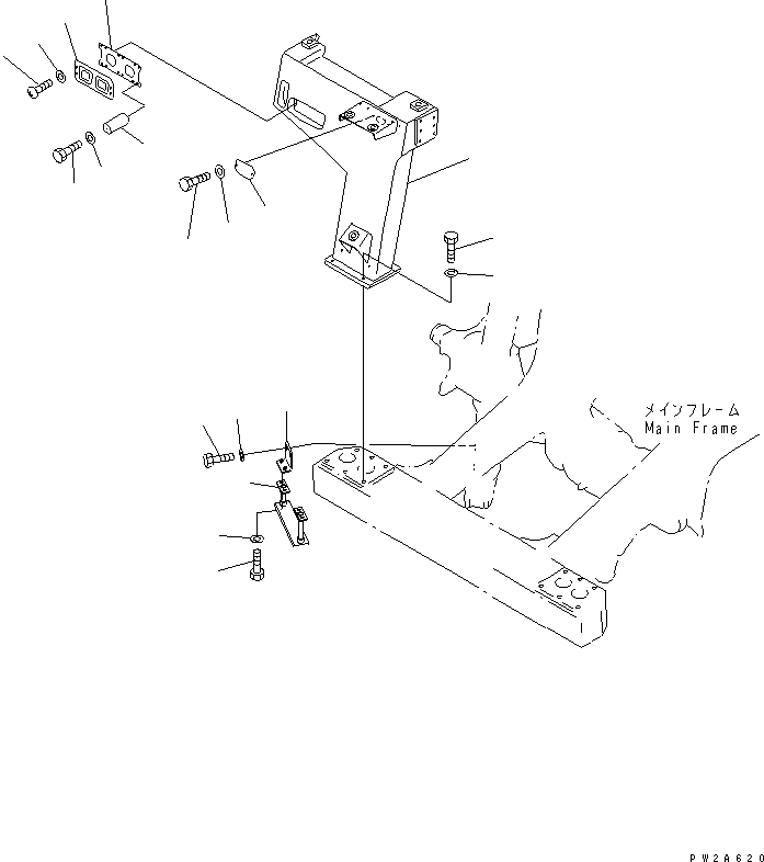 Komatsu parts book diagram for HD985-5 S/N 1021-UP: FRONT SUPPORT (8/11) (SUPPORT R.H.) (INCLINED LADDER)