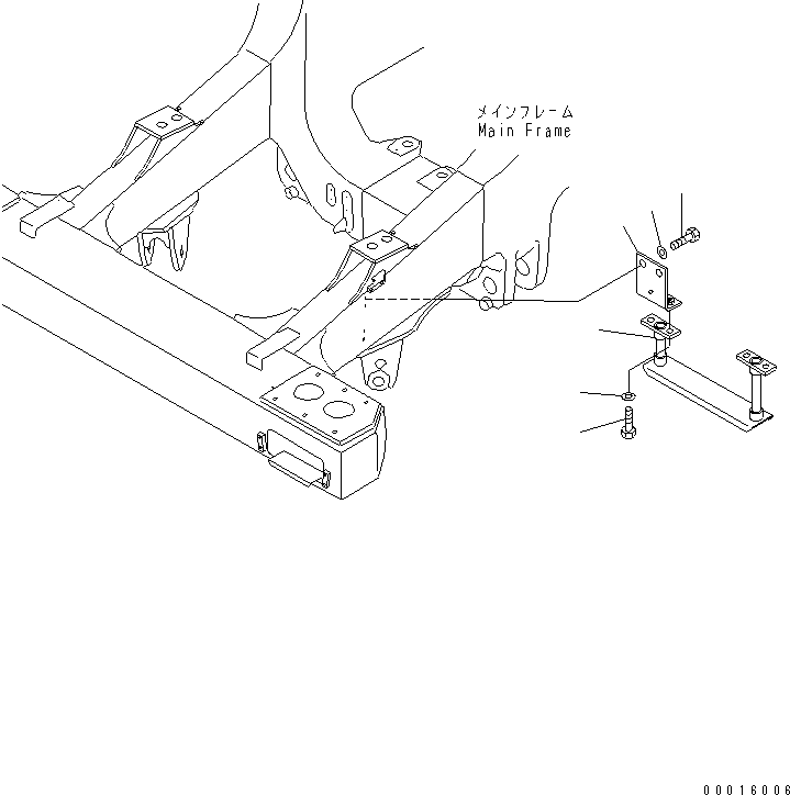 Komatsu parts book diagram for HD985-5 S/N 1021-UP: FRONT SUPPORT (STEP R.H.)