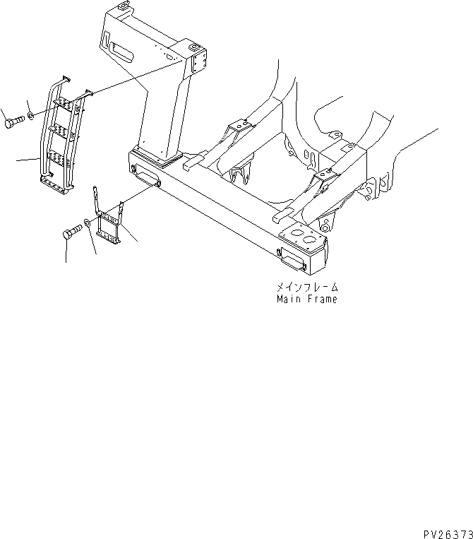 Komatsu parts book diagram for HD985-5 S/N 1021-UP: FRONT SUPPORT (SUPPORT R.H. STEP)