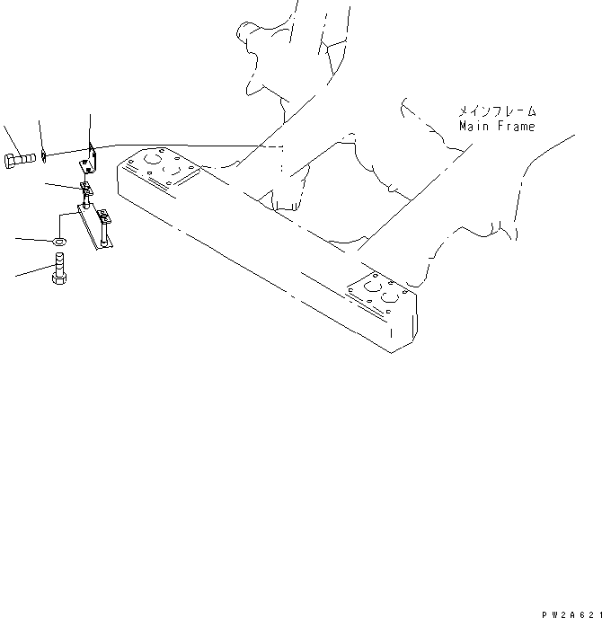 Komatsu parts book diagram for HD985-5 S/N 1021-UP: FRONT SUPPORT (STEP R.H.)