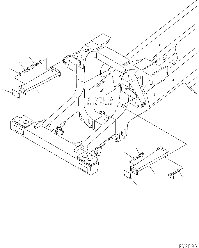 Komatsu parts book diagram for HD985-5 S/N 1021-UP: FRONT SUPPORT STAY