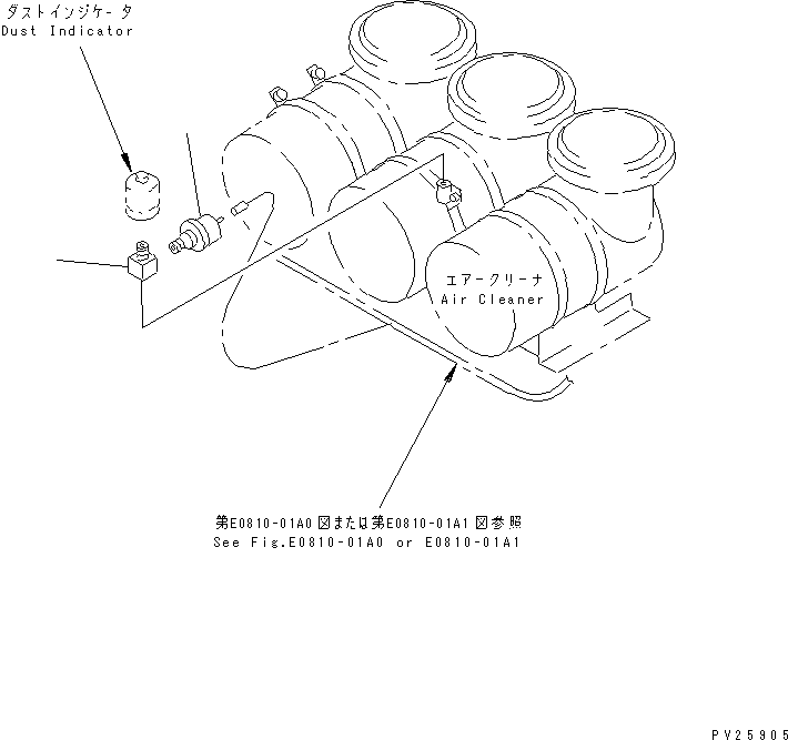 Komatsu parts book diagram for HD985-5 S/N 1021-UP: AIR CLEANER SENSOR