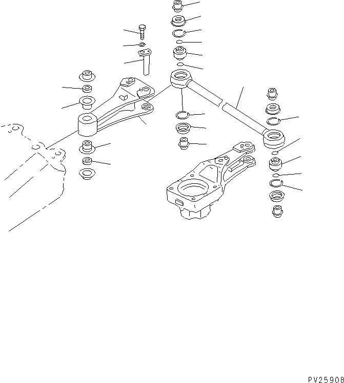 Komatsu parts book diagram for HD985-5 S/N 1021-UP: STEERING LINK (1/3)