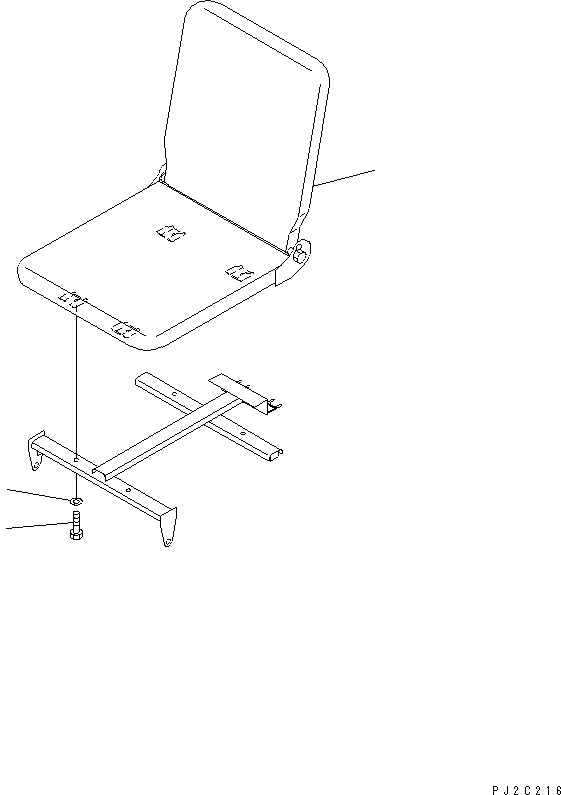 Komatsu parts book diagram for HD985-5 S/N 1021-UP: AUXILIALY SEAT (FOR AUTO RETARDER) (SEAT)(#1055-)