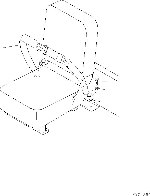 Komatsu parts book diagram for HD985-5 S/N 1021-UP: ASSISTANT SEAT BELT